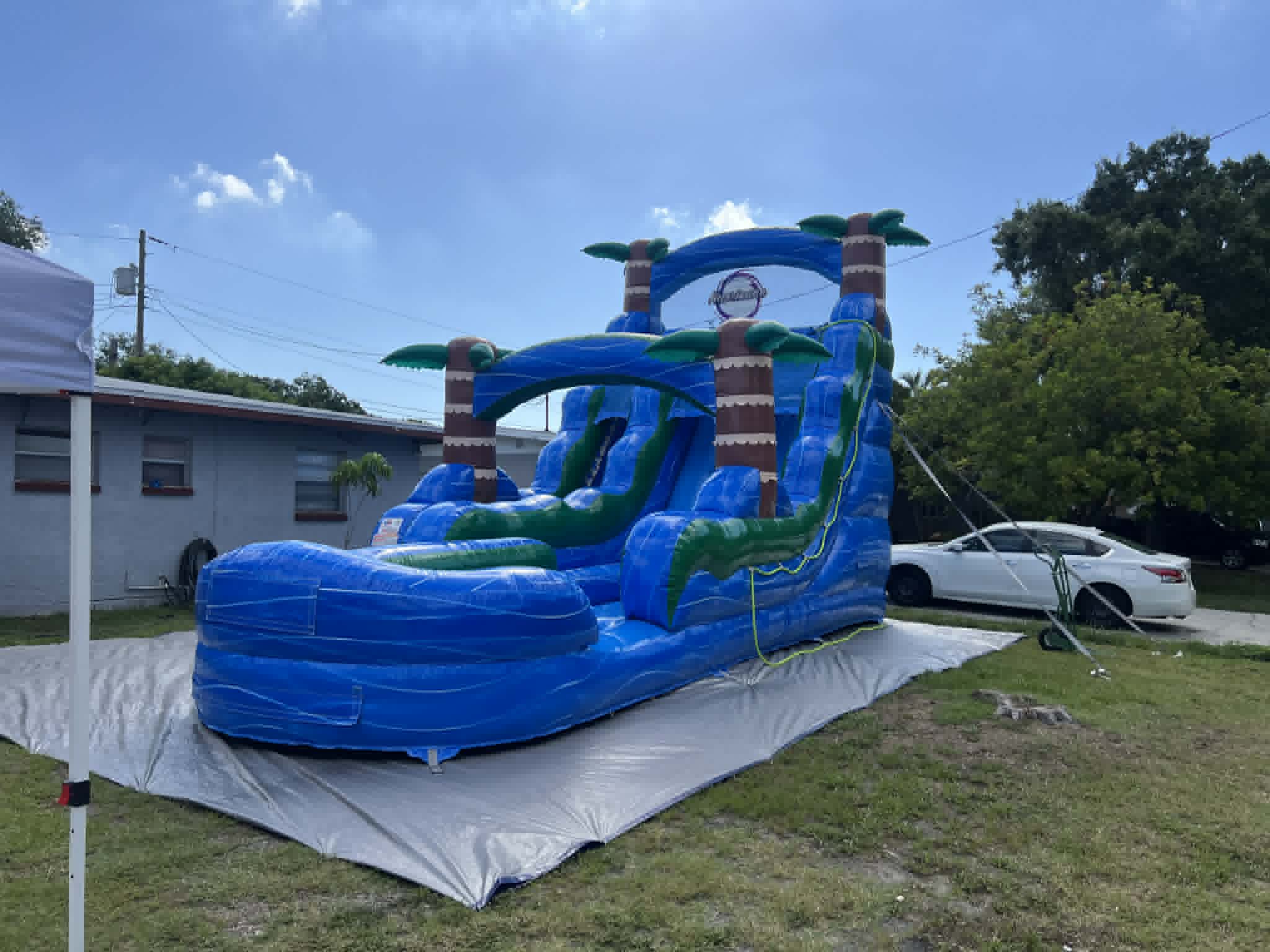 Do It Better Inflatables unit set up in a backyard