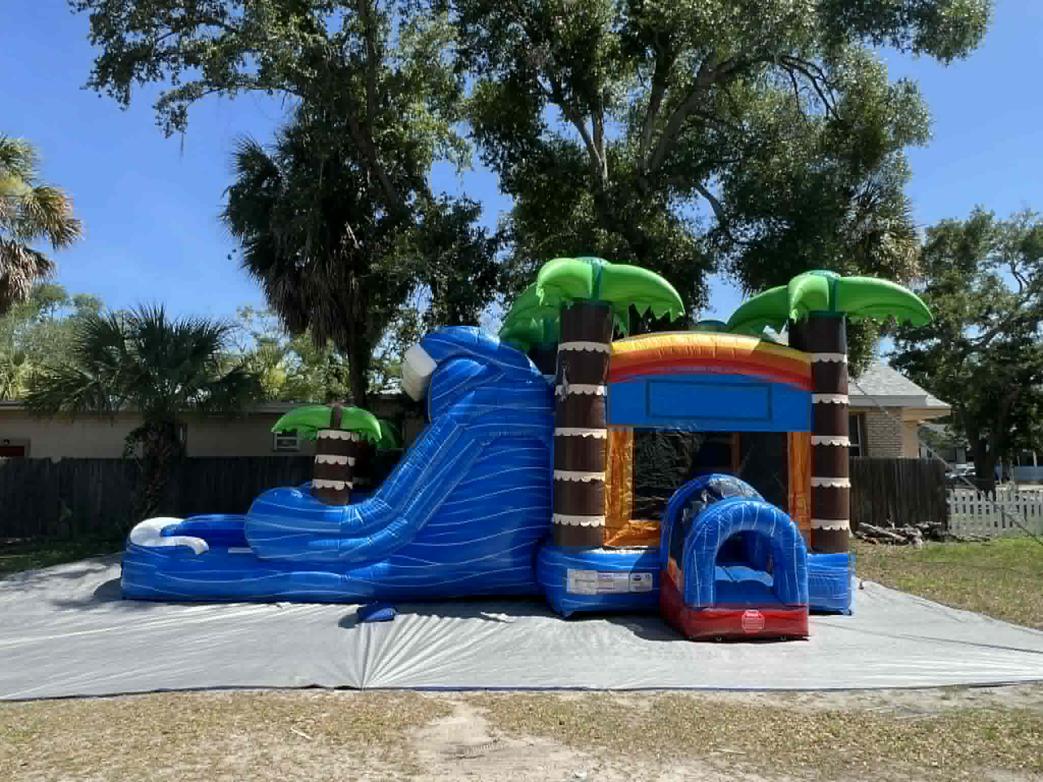 XL Tropical Dual Lane Combo, backyard setup